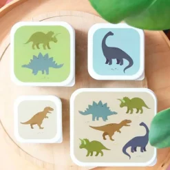 A Little Lovely Company Snackboksæt 4 dele Dino- Madkasser & Drikkedunke