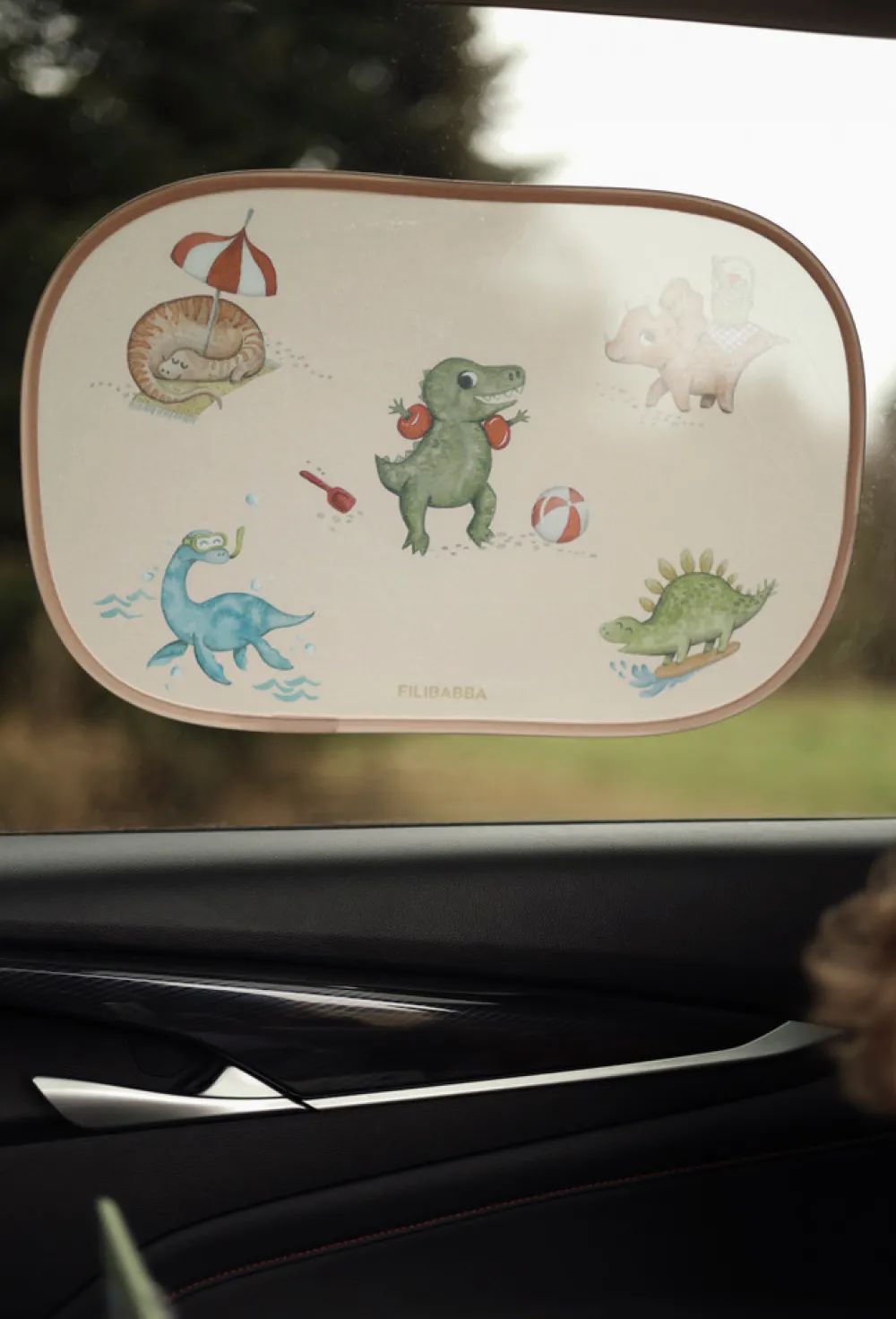 Filibabba Solskærme til bilen 2 stk. - Dino Beach- Solskærme