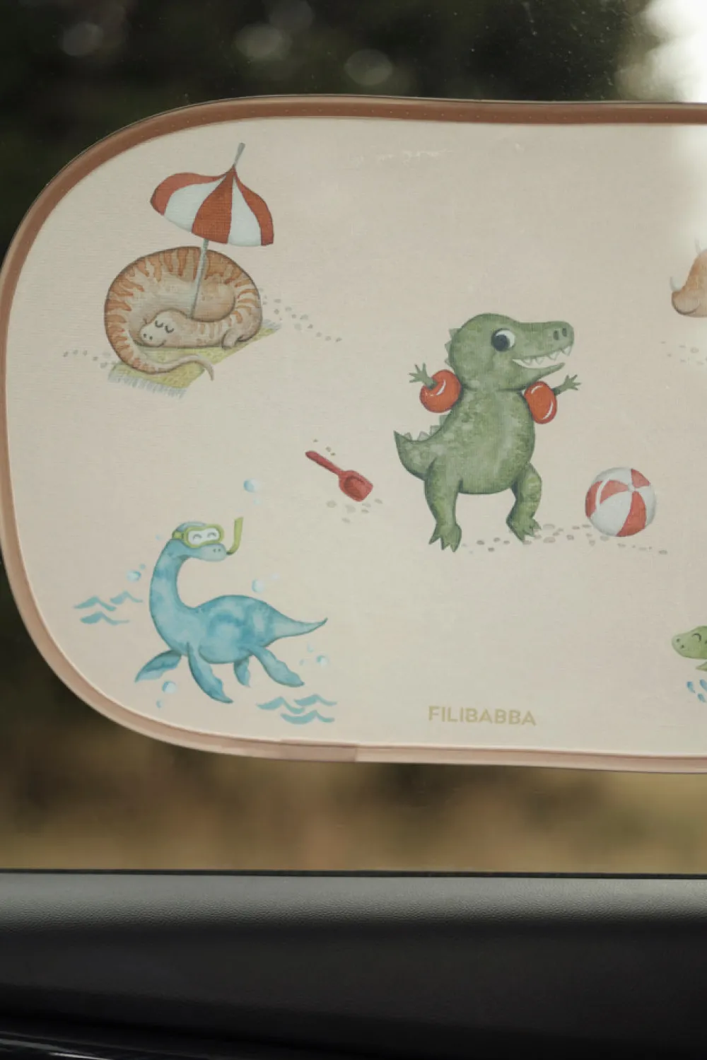 Filibabba Solskærme til bilen 2 stk. - Dino Beach- Solskærme