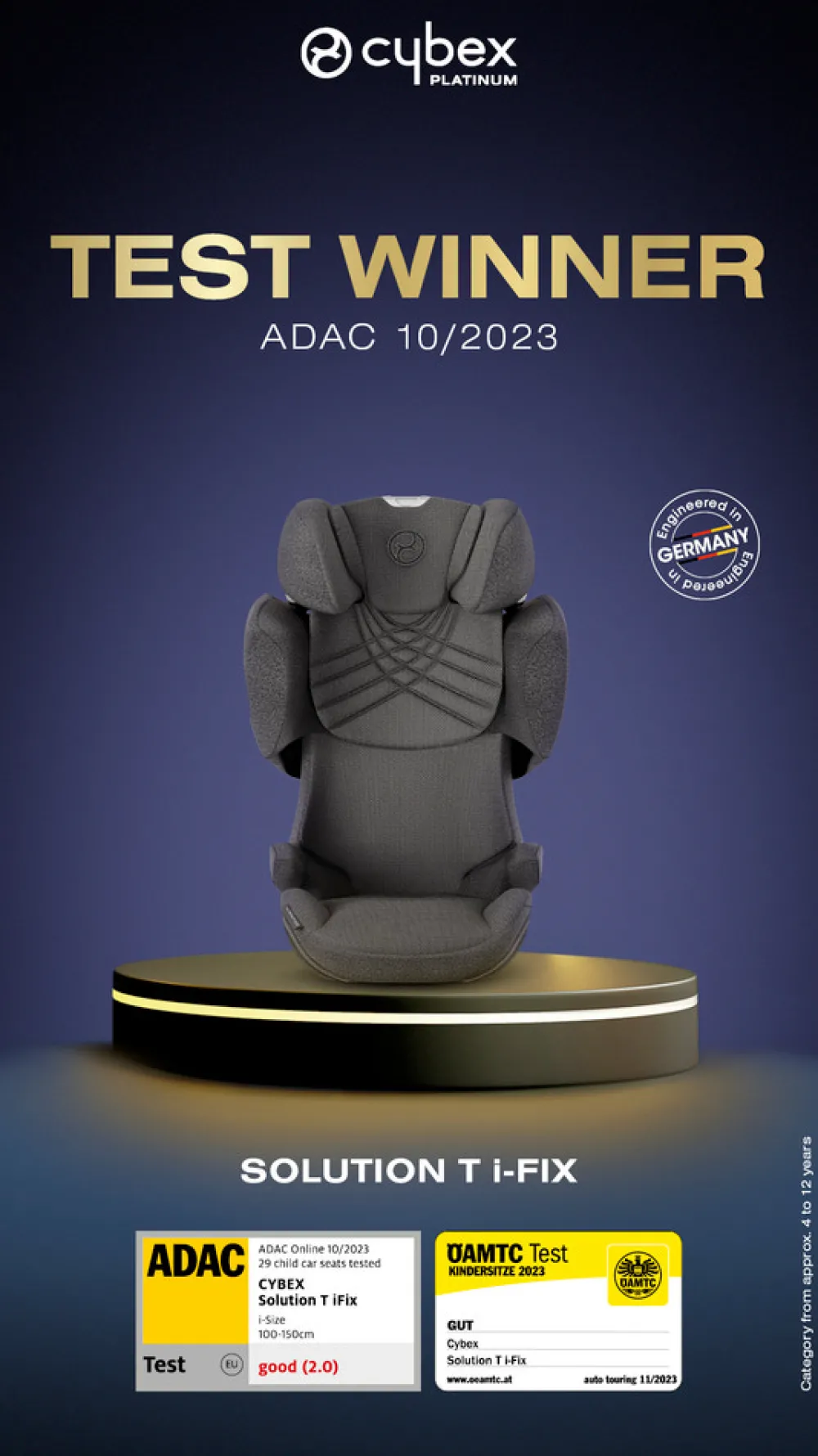 Cybex Solution T i-fix - plus nautical blue- Autostole 100-150 Cm (4-12 År)