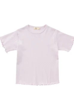 Copenhagen Colors Sommer pointelle t-shirt - LAVENDER- T-Shirts & Toppe