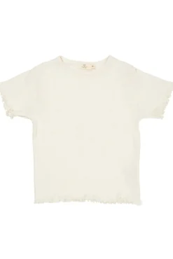 Copenhagen Colors Sommer pointelle t-shirt - CREAM- T-Shirts & Toppe