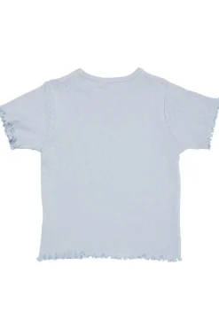 Copenhagen Colors Sommer pointelle t-shirt - DUSTY BLUE- T-Shirts & Toppe