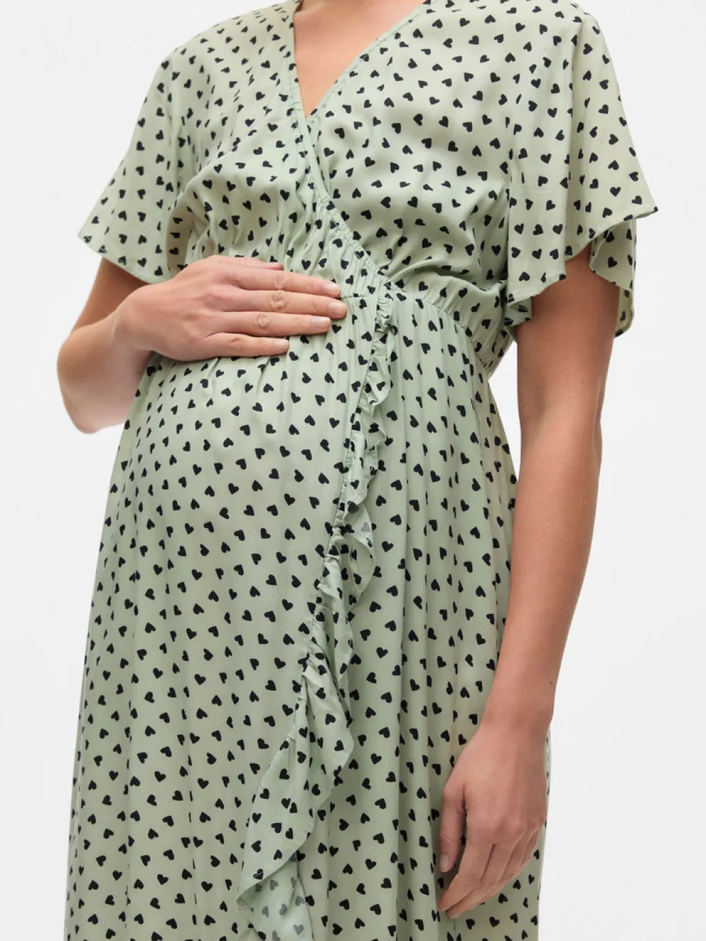 MamaLicious Sophie tess ss midi kjole - CAMEOGREEN- Kjoler/Nederdele