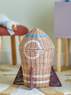 Bloomingvillemini Space Kurv m/låg, Natur, Rattan-Børn Kurve
