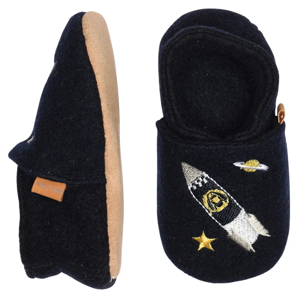 Melton Space uld hjemmesko - Marine- Uld Hjemmesko