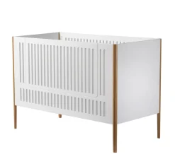 BeKids Spoke tremmeseng - Hvid/Eg-Børn Tremmesenge