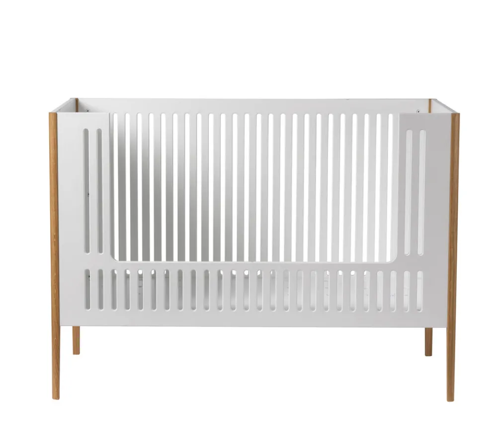 BeKids Spoke tremmeseng - Hvid/Eg-Børn Tremmesenge