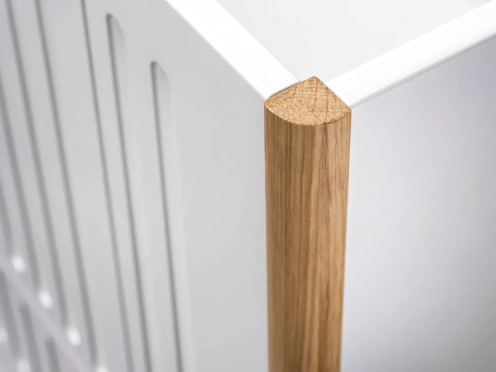 BeKids Spoke tremmeseng - Hvid/Eg-Børn Tremmesenge