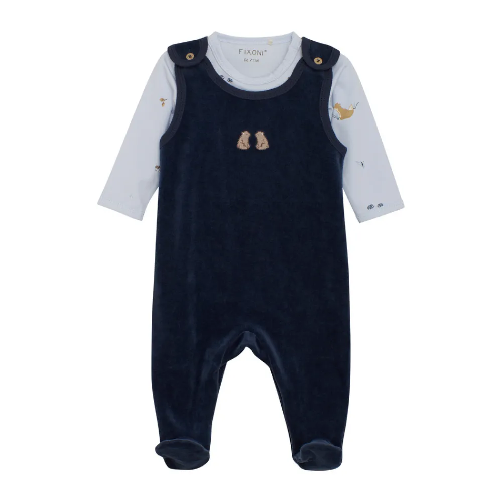 Fixoni Sæt m. Body og velour bukser - 7555- Heldragter M. Fod