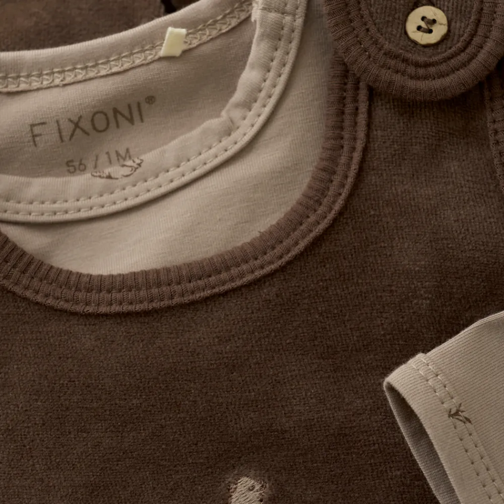 Fixoni Sæt m. Body og velour bukser - 2307- Heldragter M. Fod