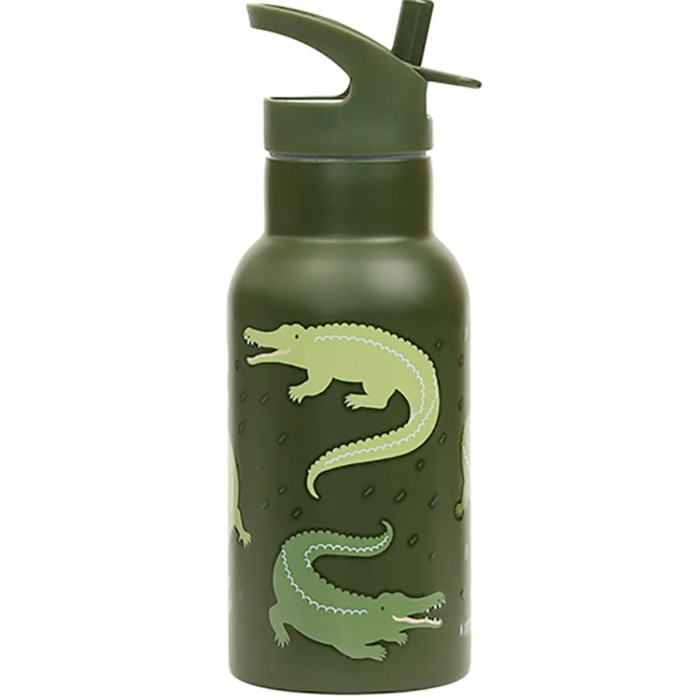 A Little Lovely Company Stainless steel drink bottle: Crocodiles- Madkasser & Drikkedunke
