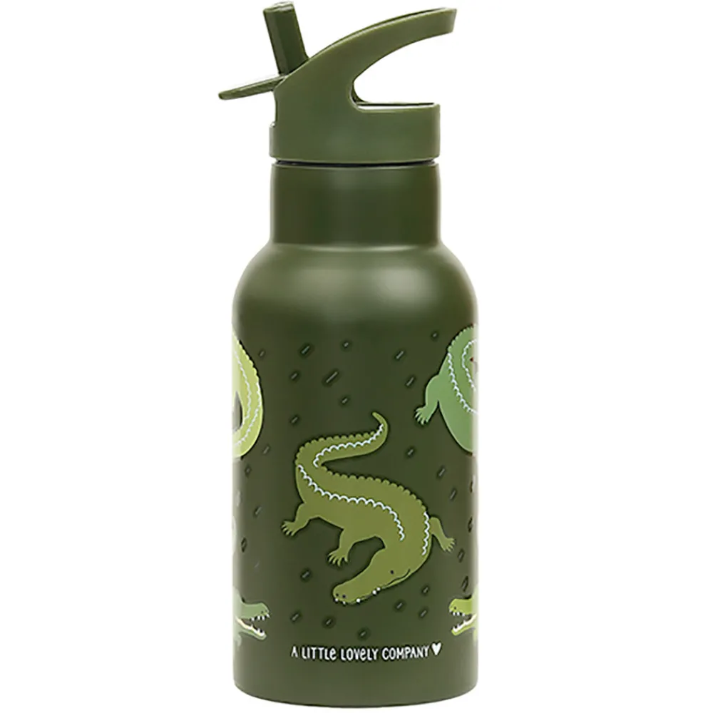 A Little Lovely Company Stainless steel drink bottle: Crocodiles- Madkasser & Drikkedunke
