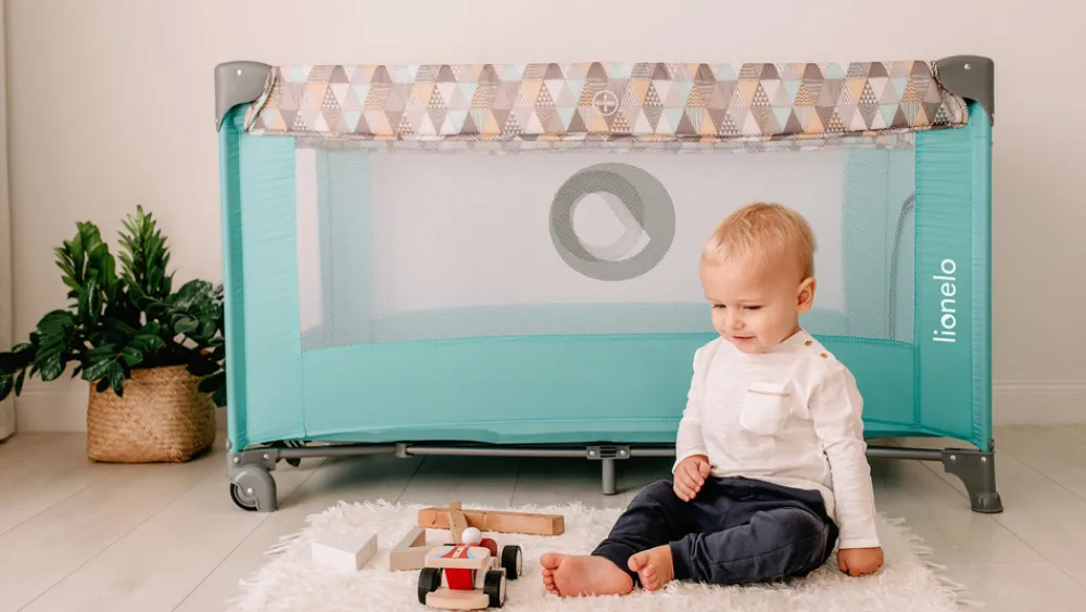 Lionelo Stefi kravlegrå grå - multicolor-Børn Rejsesenge & Kravlegårde