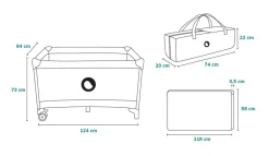 Lionelo Stefi kravlegrå grå - multicolor-Børn Rejsesenge & Kravlegårde