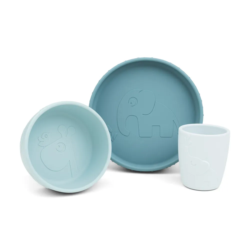 Done By Deer Stick&Stay spisesæt Deer friends Blå- Service