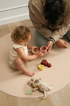 Filibabba Stoleunderlag i genanvendt PU-læder - warm grey-Børn Tilbehør Til Højstole