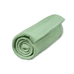 VINTER & BLOOM Striktæppe, bomuld - Grøn-Børn Tæpper