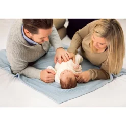 VINTER & BLOOM Striktæppe, bomuld, Golden sand-Børn Tæpper