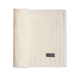 VINTER & BLOOM Striktæppe, Joy - Warm white-Børn Tæpper