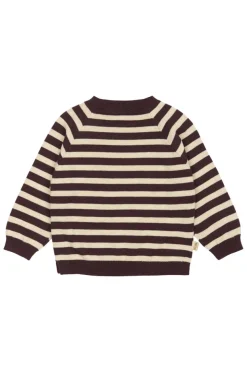 PETIT PIAO Striktrøje - Off White/Brown- Cardigans, Veste & Trøjer