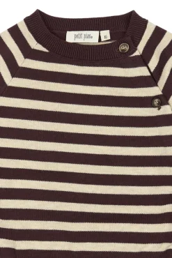 PETIT PIAO Striktrøje - Off White/Brown- Cardigans, Veste & Trøjer