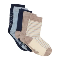 BeKids Strømpe m. mønster (5-pak) - Navy- Strømper|Multipack