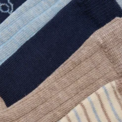BeKids Strømpe m. mønster (5-pak) - Navy- Strømper|Multipack