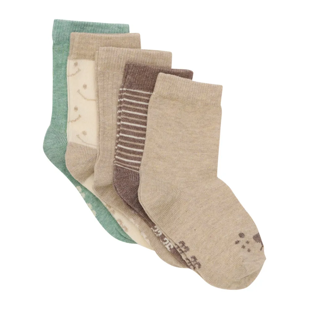 BeKids Strømpe m. mønster (5-pak) - Sandshell- Strømper|Multipack