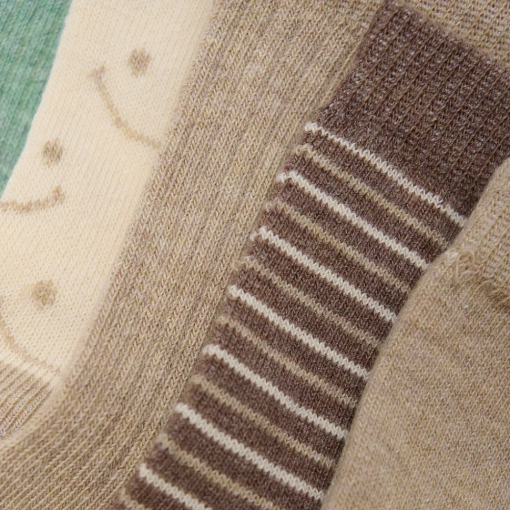 BeKids Strømpe m. mønster (5-pak) - Sandshell- Strømper|Multipack