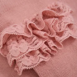 BeKids Strømpebukser m. Blonde - Dusty Rose- Strømpebukser