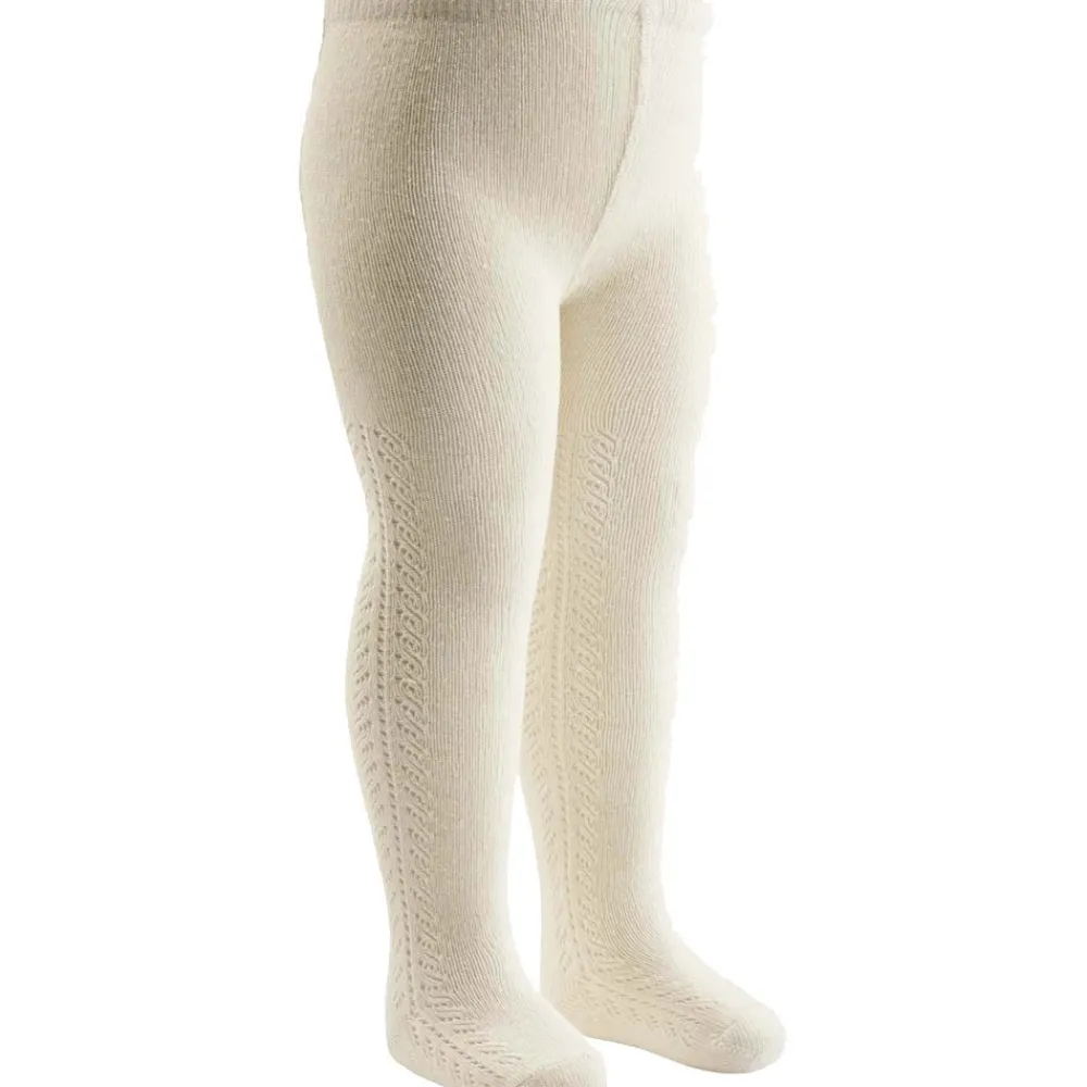 Müsli Strømpebukser med hulmønster 2-pak - Bark/ Balsam cream- Strømpebukser