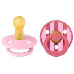 BIBS Studio Colour 2 pk Block Latex str. 2 Baby Pink Coral Mix- Sutter