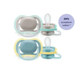 Philips Avent Sut, Ultra Air, 18 mdr.+ beige / douchet blå 2 pk- Sutter