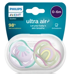 Philips Avent Sut, Ultra Air 0-6 mdr. 2-pk- Sutter
