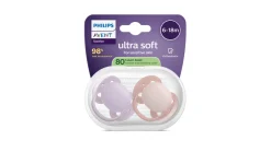 Philips Avent Sut Ultra soft, 6-18 m, lilla og lyserød- Sutter