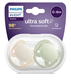 Philips Avent Sut, Ultra Soft 0-6 mdr. 2-pk- Sutter