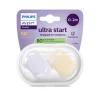 Philips Avent Sut, Ultra start, 0-2 m, lyserød/lysegul- Sutter