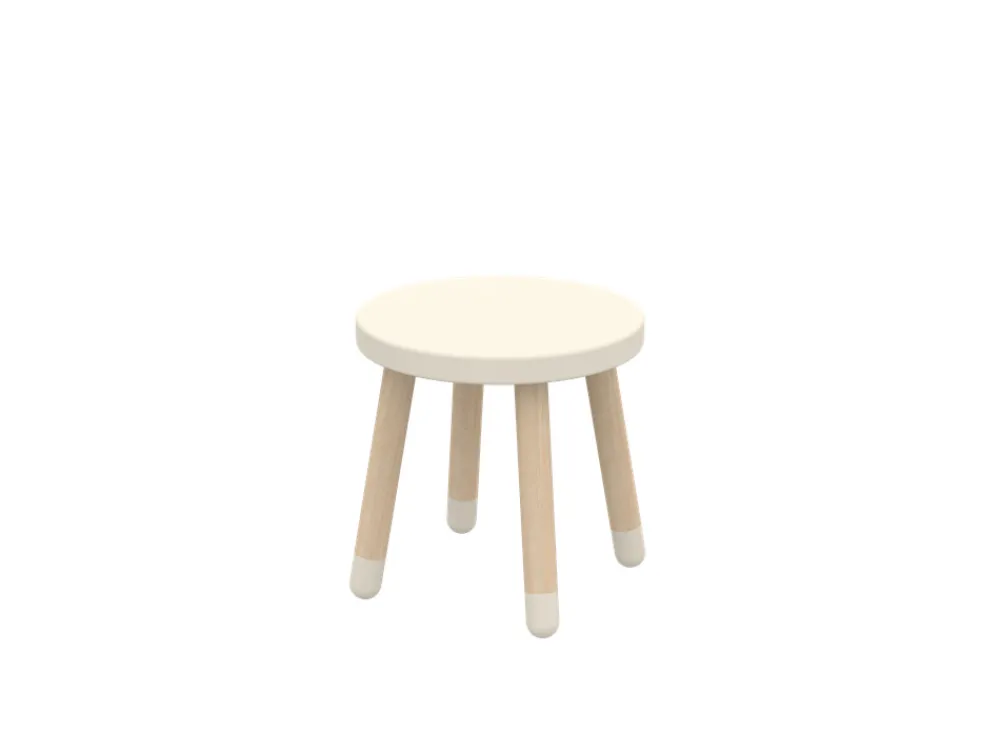 FLEXA Taburet, Dots Ø30, Cream-Børn Bænke & Skamler