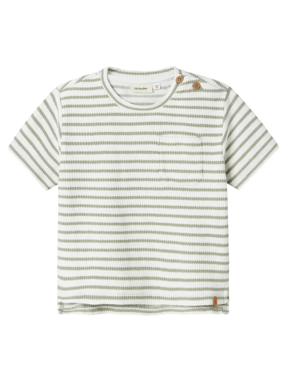 Lil' Atelier Tadeo kortærmet løs t-shirt - SEAGRASS- T-Shirts & Toppe