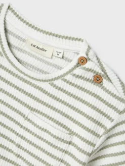 Lil' Atelier Tadeo kortærmet løs t-shirt - SEAGRASS- T-Shirts & Toppe