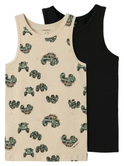 NAME IT Tank Top 2p Monster Truck - Peyote- Undertøj