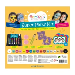 GRIM TOUT Teatersminke - 17 farver - Super Party Kit- Ansigtsmaling
