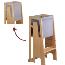 TUKI Tekstil til læringstårn - grå-Børn Læringstårne