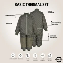 Mikk-Line Termosæt - DUSTYOLIVE- Termotøj