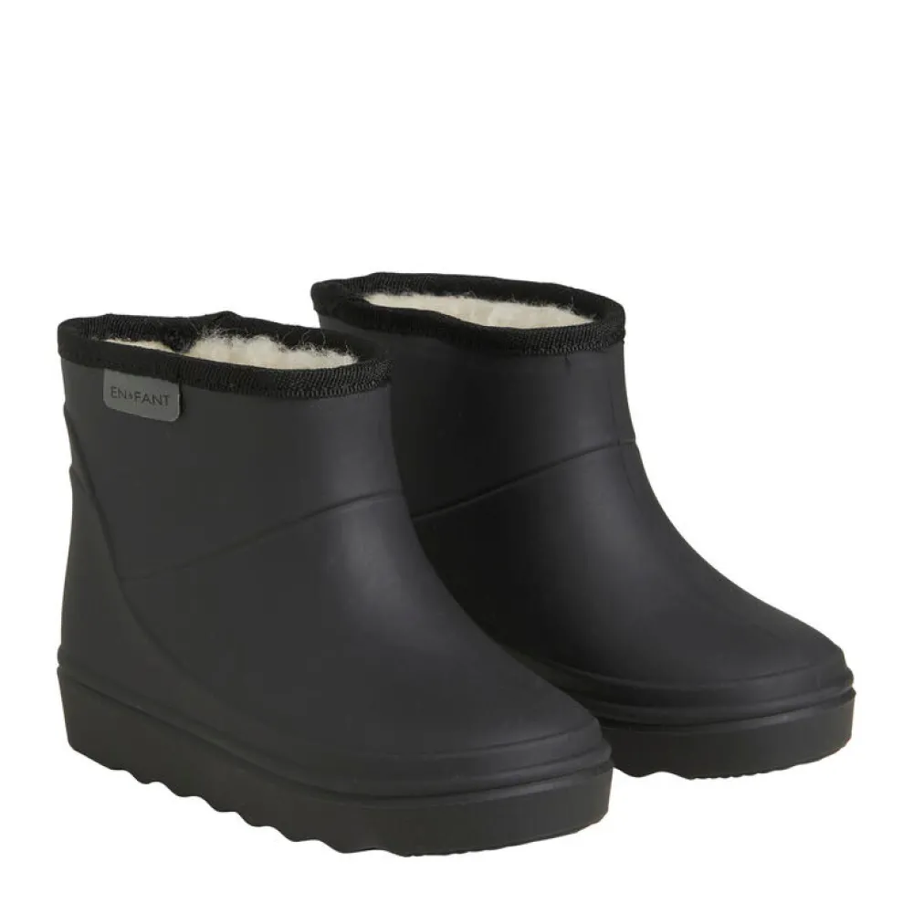 En Fant Thermo Støvler Kort Solid - Black- Korte Termostøvler