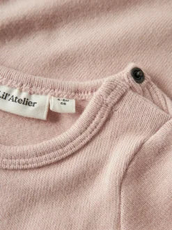 Lil' Atelier Thora Hir Body - Cameo Rose- Bodystocking Langærmet