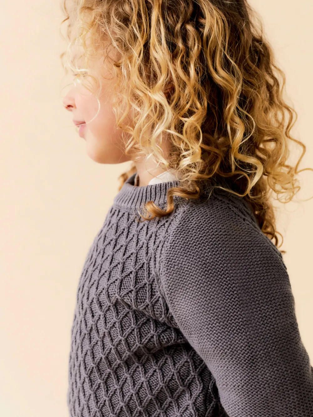 Lil' Atelier Tobie ls strik - PEWTER- Cardigans, Veste & Trøjer