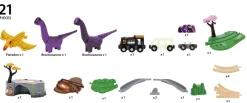 Brio Togbanesæt med dinosaurer - FSC®- Togbaner & Tog