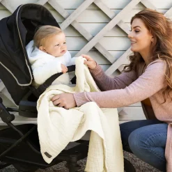 VINTER & BLOOM Tæppe, muslin - Pearl white-Børn Tæpper